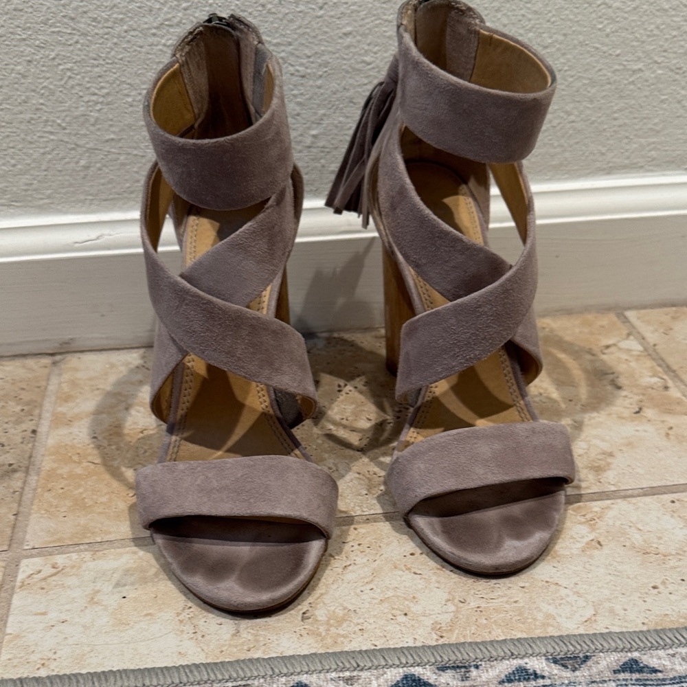 Splendid grey Suede Heeled Sandals